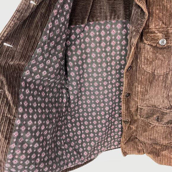 Petite Sophisticate Brown Corduroy Fleece Lined Jacket MD - Picture 4 of 11